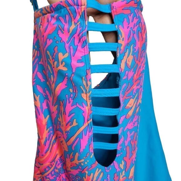 Lilly Pulitzer Teslee One Piece Swimsuit in Turquoise Oasis Size 0 - Picture 5 of 11